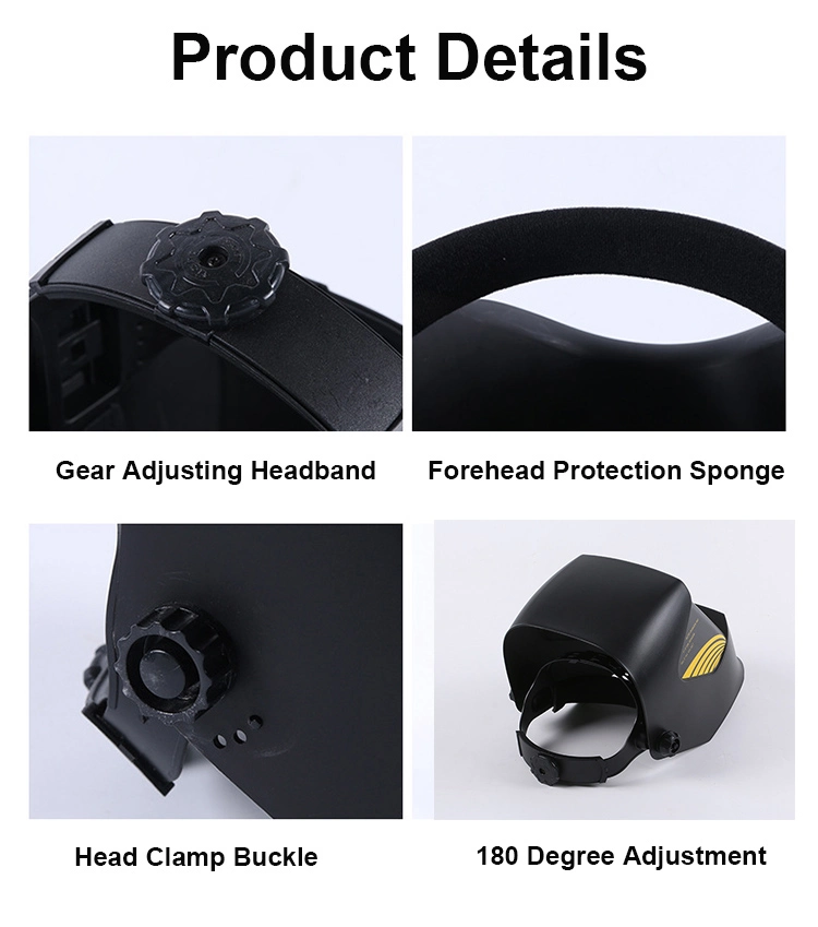 Rhk Hot Selling OEM Custom Cheap Black Solar Power Auto Darkening Argon TIG MIG Electronic Headgear Welding Helmet