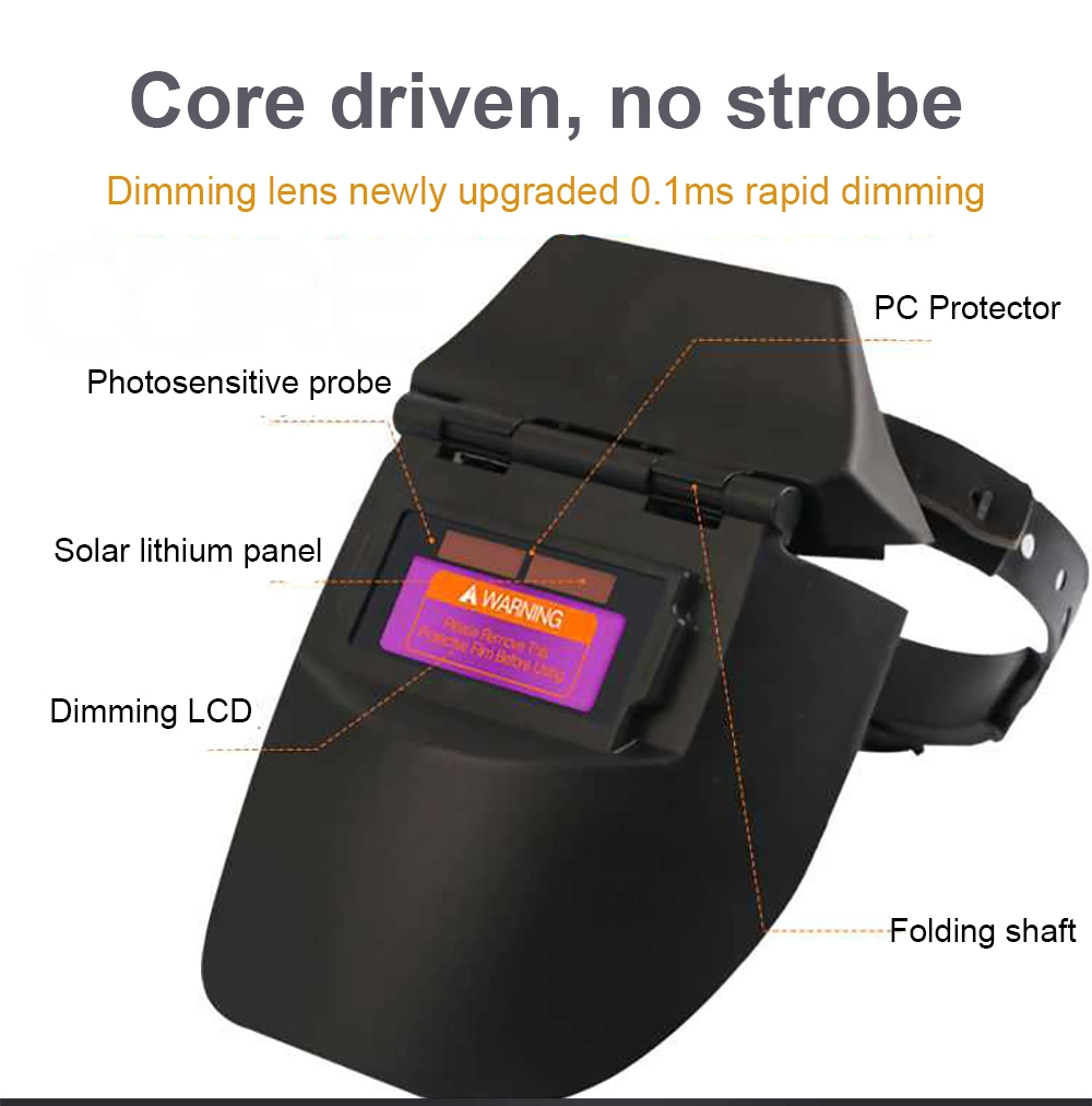 Portable Lightweight Summer Translucent Screen Solar Automatic Darkening Argon Arc Adjustable Weld Hood Welding Helmet