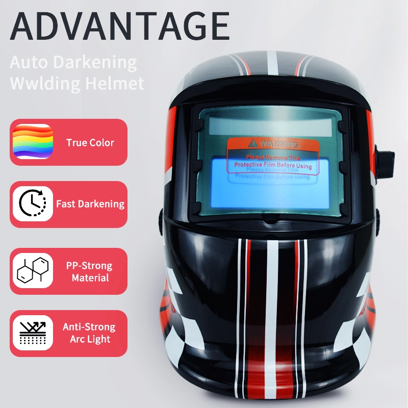 OEM Multiple Pattern Stickers TIG Solar Auto Darkening Automatic Digital Welding Helmet for Sale