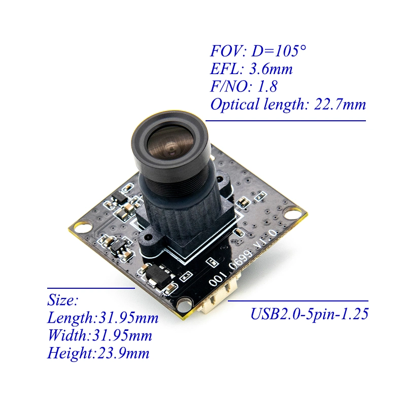 Factory Customized Ov9281 Global Shutter Camera Module Plug and Play High Speed Monochrome UVC No Distortion Lens 60fps