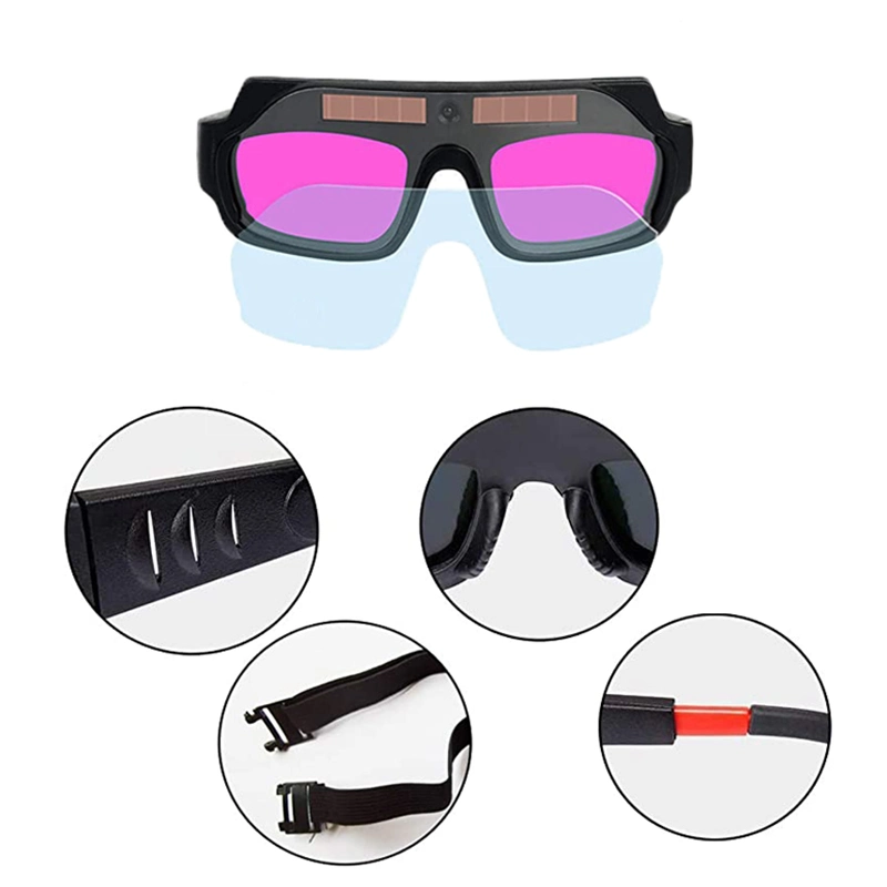 Solar Automatic Darkening Welding Glasses with Protective Lenses