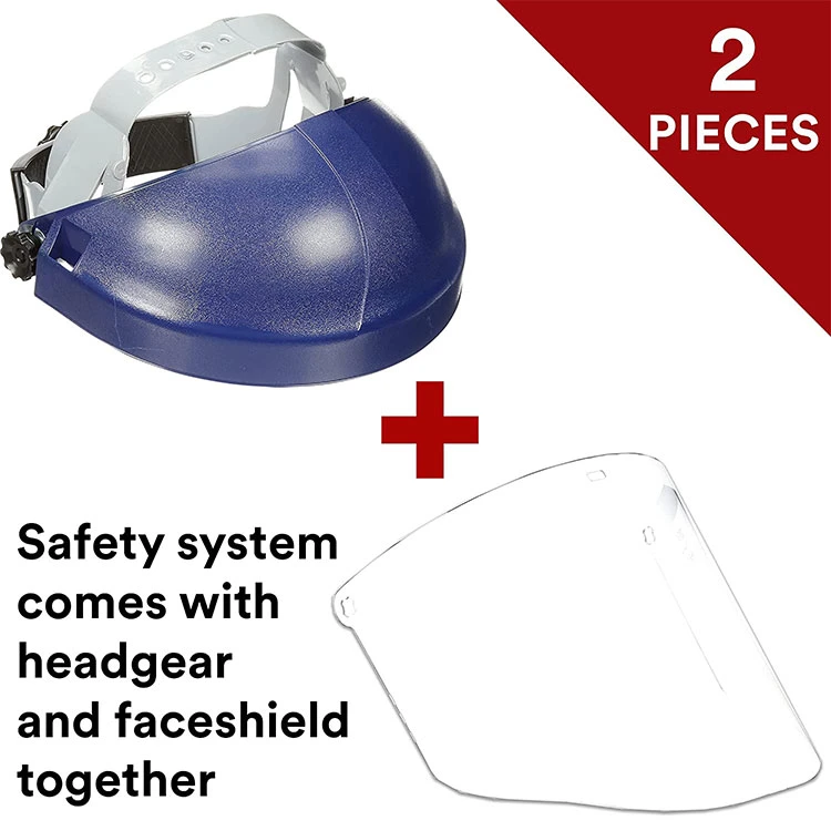 Windproof Detachable Clear Anti Scratch Industrial Welding Reusable Face Shield Mask