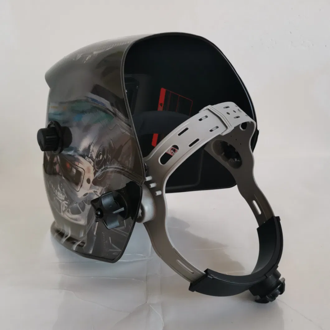 Profession Welder Protective Paint Decal Flame Welding Helmet Head-Mounted Solar Panel Auto-Darkening Welding Face Shield