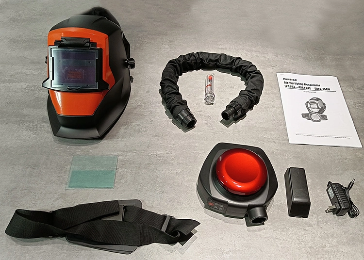 Rhk Automatic True Color Papr Solar Powered Auto-Darkening Air Purifying Ventilated Respirator Industrial Welding Helmet