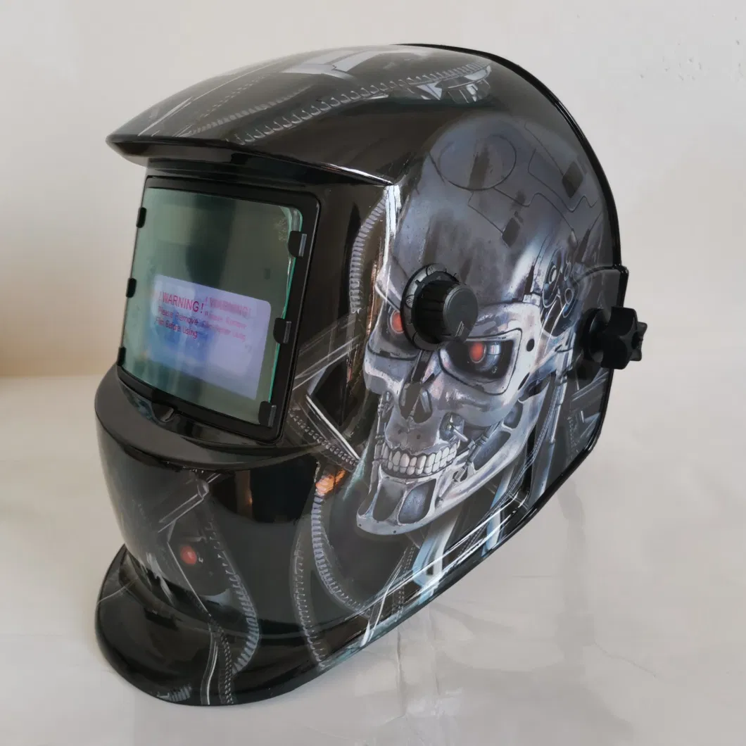 Profession Welder Protective Paint Decal Flame Welding Helmet Head-Mounted Solar Panel Auto-Darkening Welding Face Shield