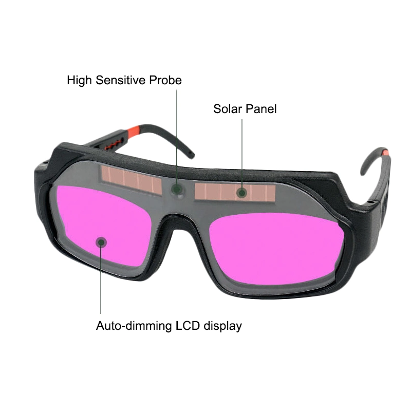 Solar Automatic Darkening Welding Glasses with Protective Lenses