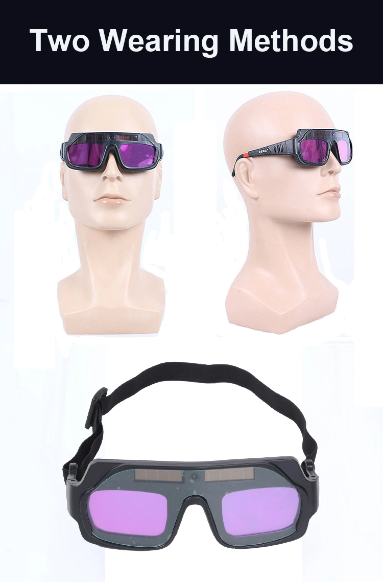 Rhk Auto Dimming Dual LCD PC Lens Safety Eye Protection Solar Auto Darkening Welding Goggles Glasses for Welder