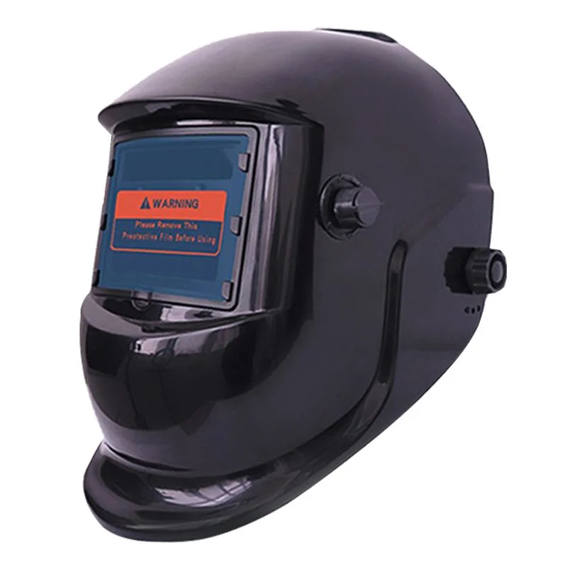 Simple Full Black Solar Powered Auto Darkening Hood Adjustable Shade Range Welding Helmet