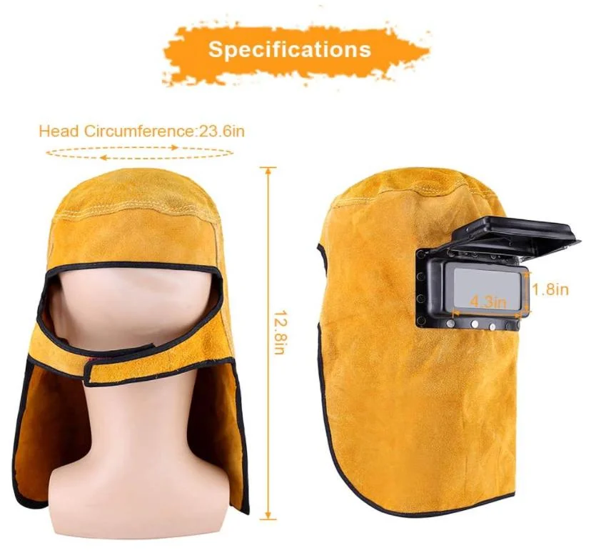 Leather Welder Face Cover Welding Helmet Working Protector Insulation Face Mask Welding Hood