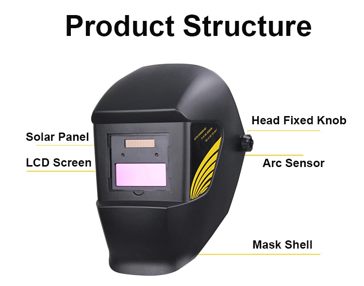 Rhk Cheap Black Safety Protective Solar Power Automatic Darkening Welding Welder Helmet for TIG MIG MMA Electric Welding