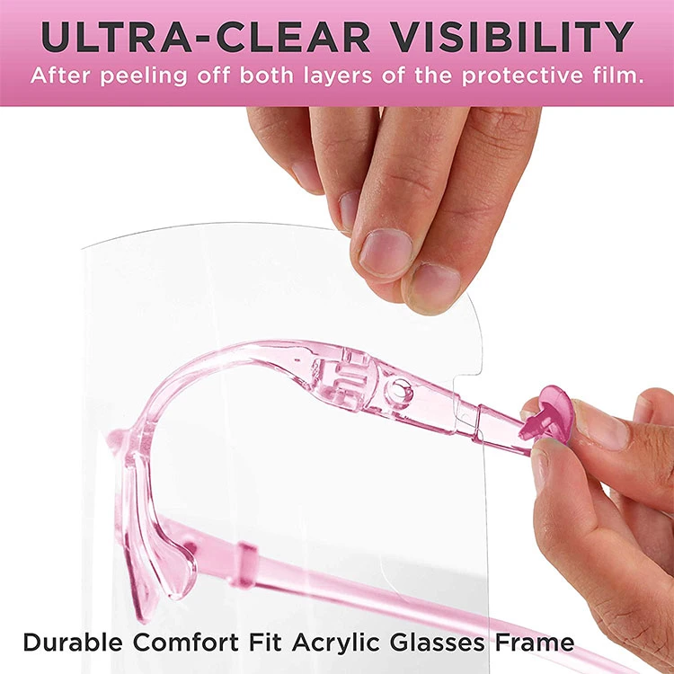 Protect Eyes Nose Welding Safety Face Shields with Pink Glasses Frames