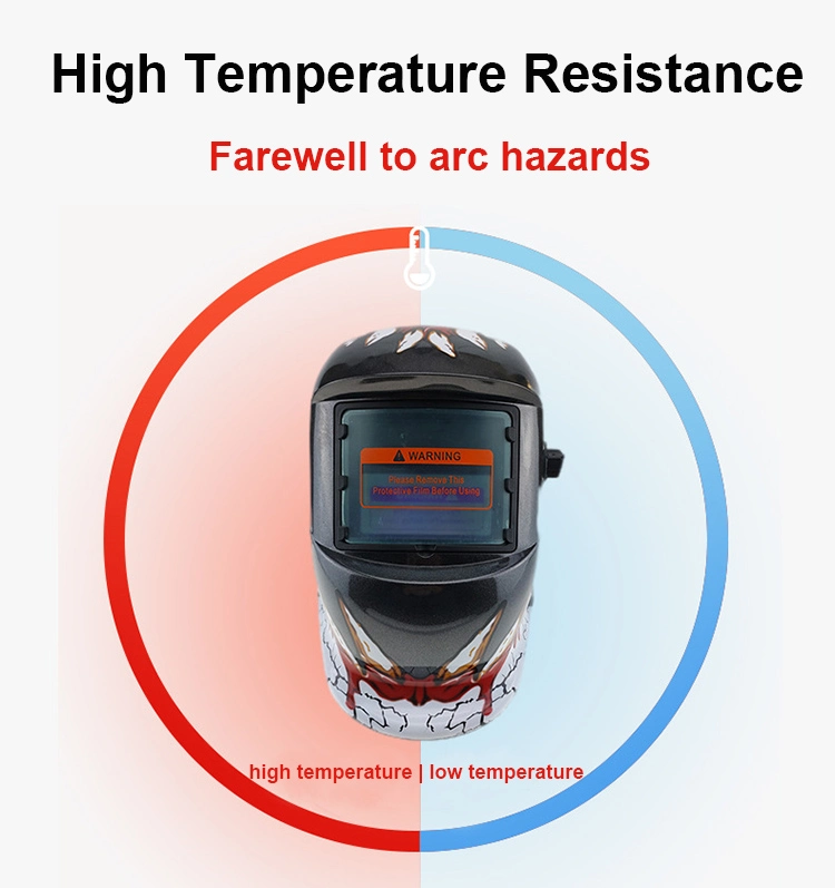 Rhk OEM Cheap Custom Stickers Pattern Full Face Auto Darkening Solar Energy Automatic MIG TIG Welding Helmet with Decals