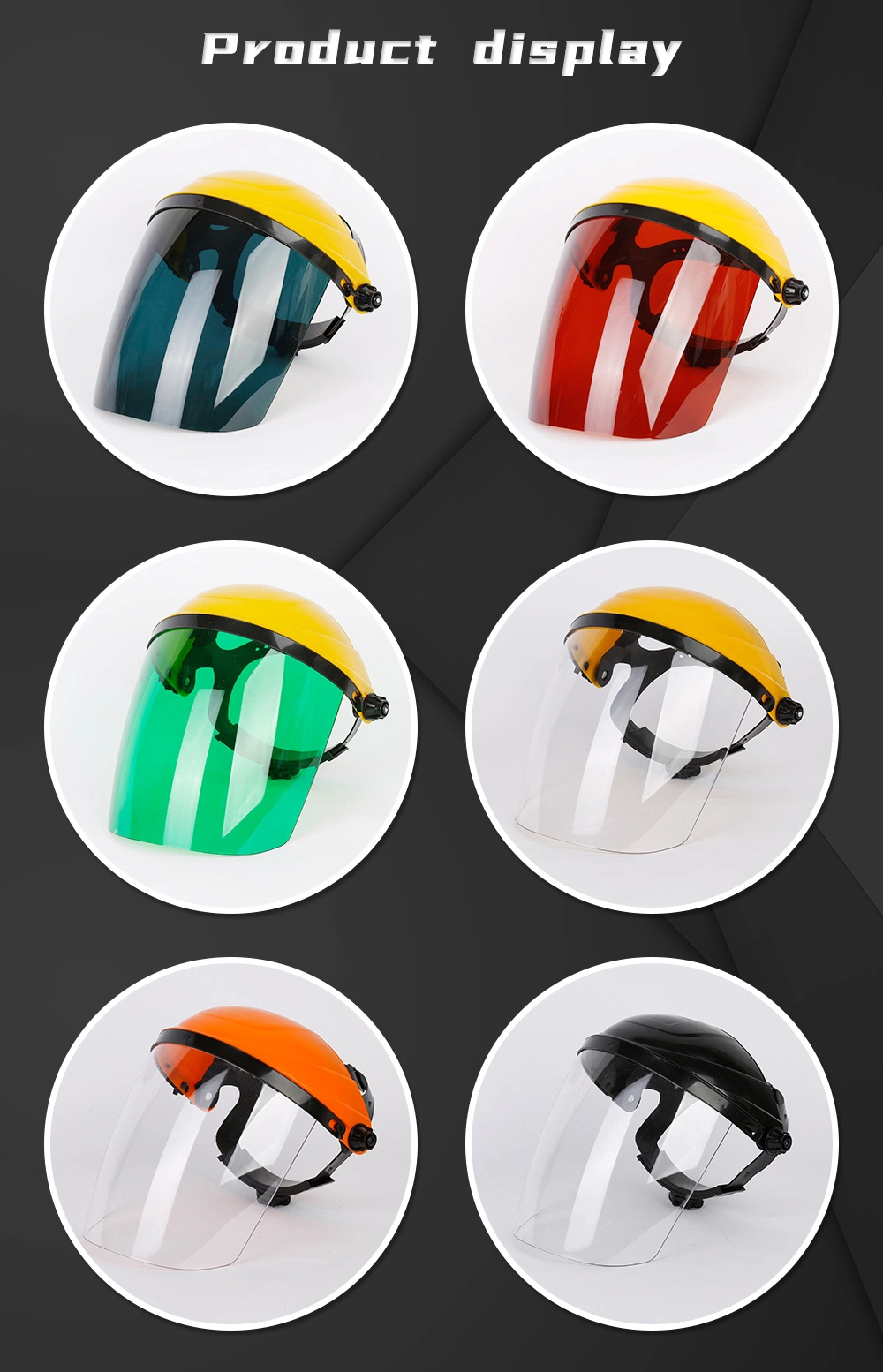 Anti Spray Different Color Screen Faceshield with PP Headgear for Welding Working