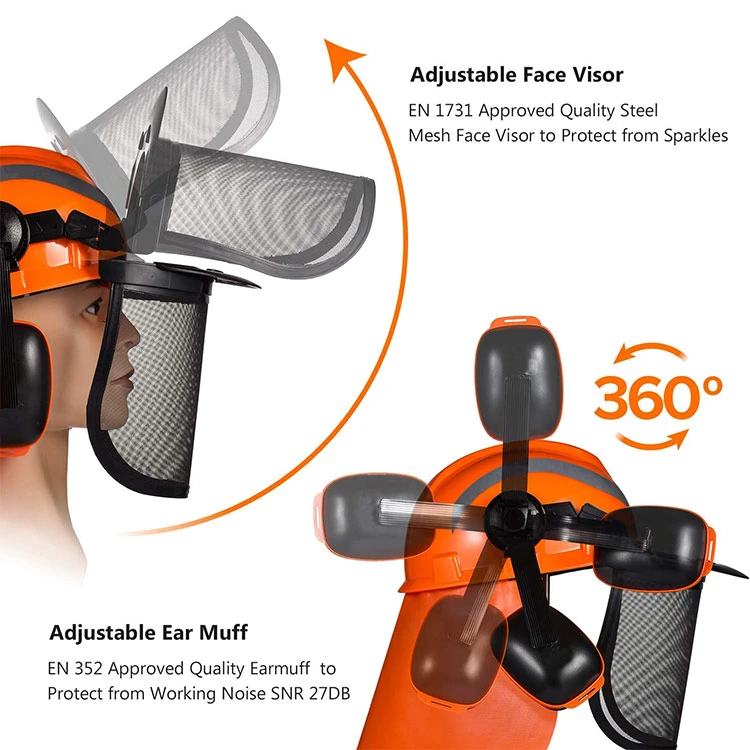 Work Custom Adjustable Neck Shade Construction Forestry Safety Lightweight Helmet