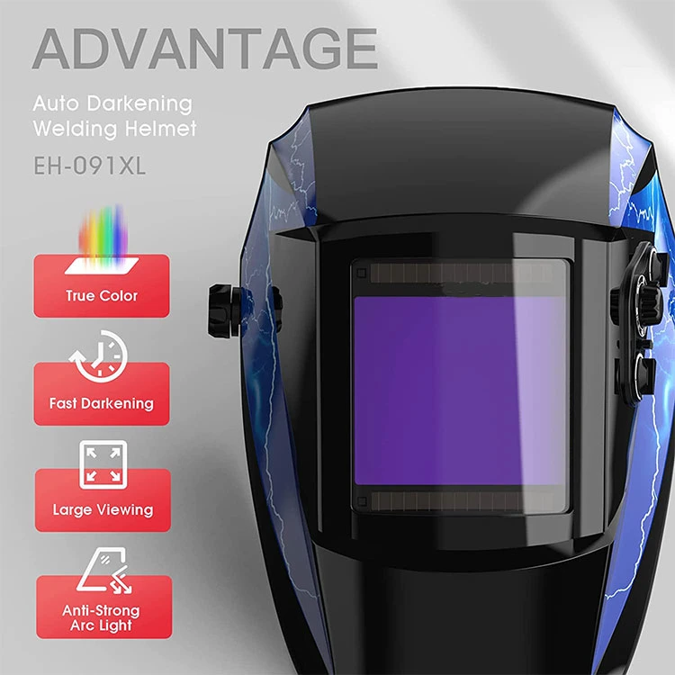 Large Viewing Solar Powered Auto Darkening Welding Helmet