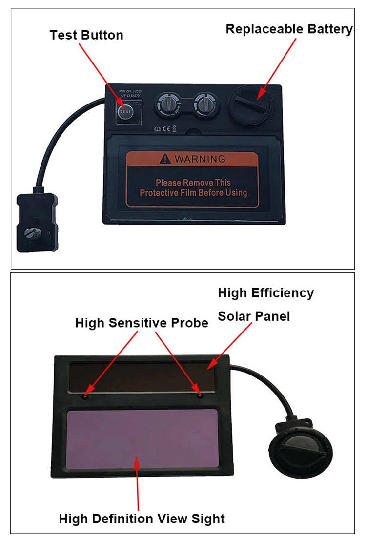 Rhk Changzhou Factory Cheap Price Professional Solar Auto Darkening Black Safety Welder Welding Helmet