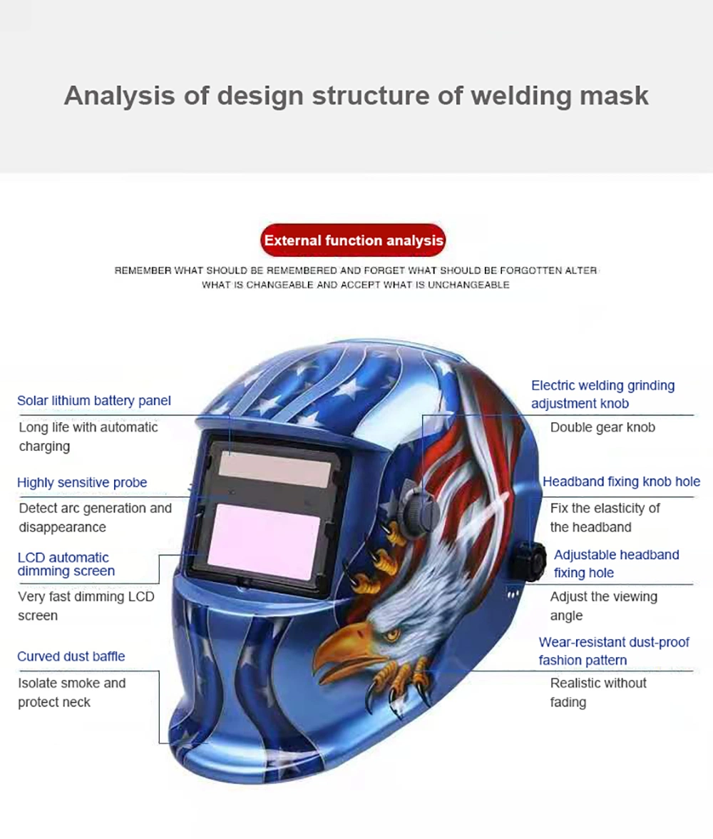 Fascinating Painting Automatic Welding Helmet Custom Black Color Arc Automatic Darkening Welding Helmet Auto Darkening