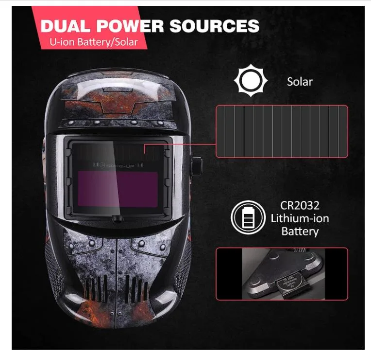 Welding Helmet Auto Darkening Welding Hood Solar Powered True Color Welder Mask 2 Arc Sensor Wide Shade 9-13 Welder Helmet with Grinding Cut for MIG TIG Arc