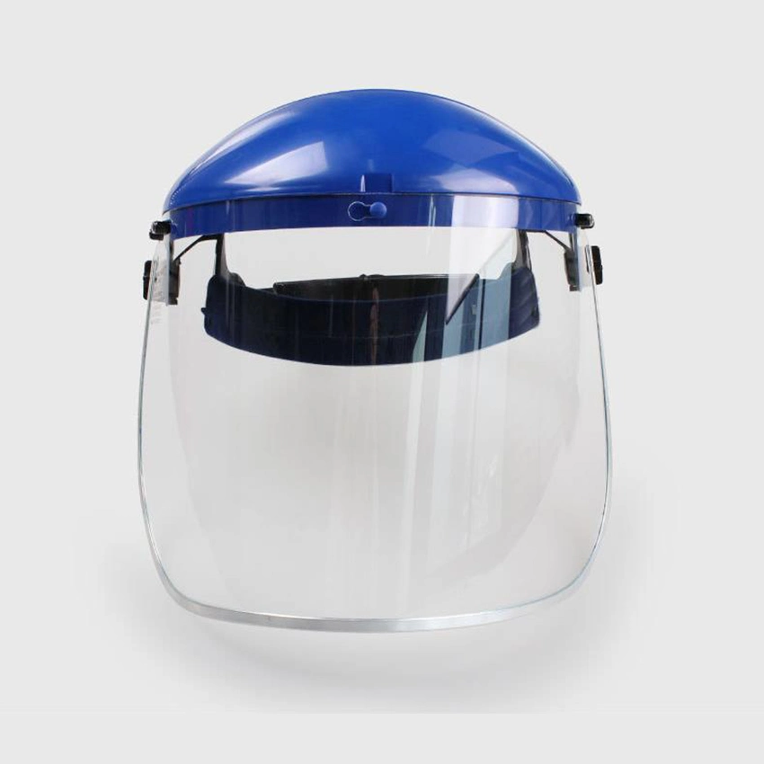 PPE Supplier Clear Visor Blue Helmet Impact and Sand Resistant PC Safety Work Face Mask Shield