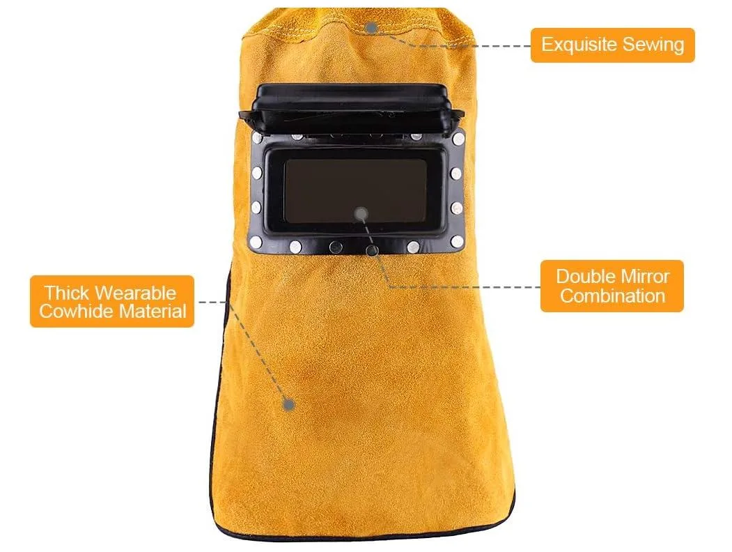 Leather Welder Face Cover Welding Helmet Working Protector Insulation Face Mask Welding Hood