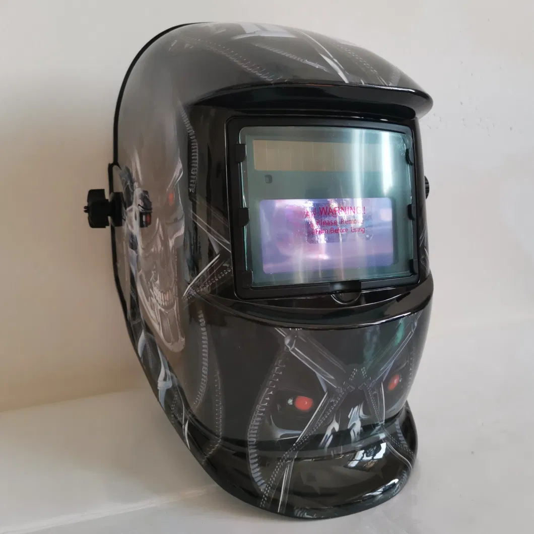 Profession Welder Protective Paint Decal Flame Welding Helmet Head-Mounted Solar Panel Auto-Darkening Welding Face Shield