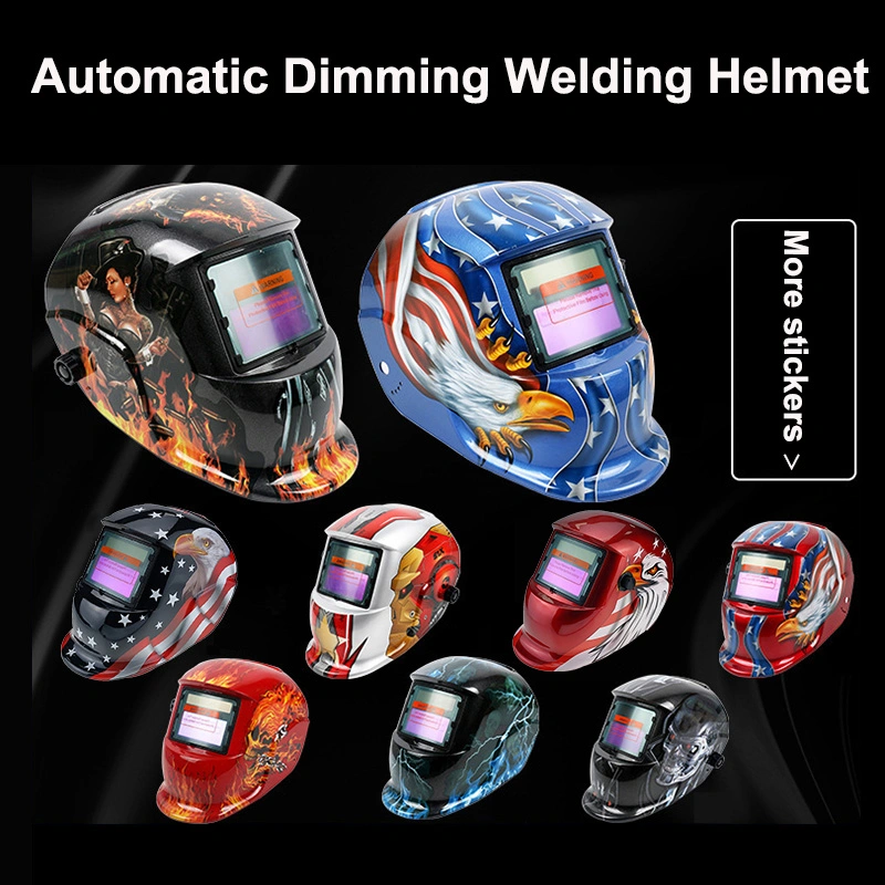 OEM Multiple Pattern Stickers TIG Solar Auto Darkening Automatic Digital Welding Helmet for Sale