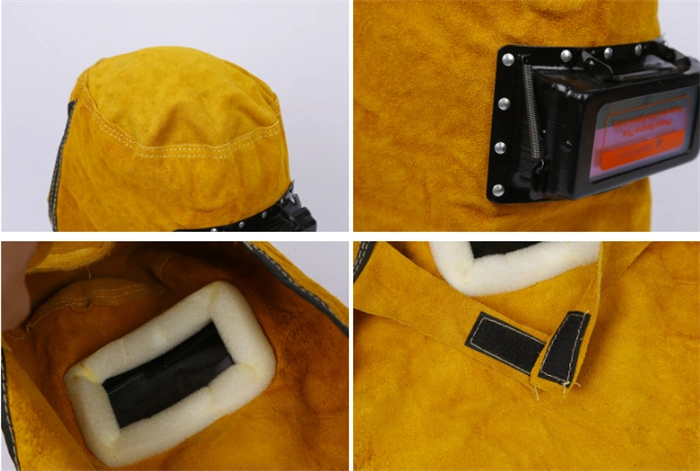 High Quality Cowhide Leather Safety Helmet Type Welding Mask on Sale