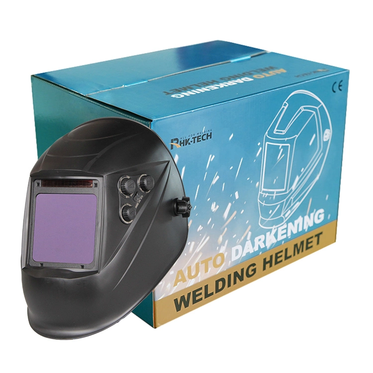 Rhk CE Large Screen True Color Solar Automatic Darkening Black Safety Protection Argon TIG MIG Welding Welder Helmet