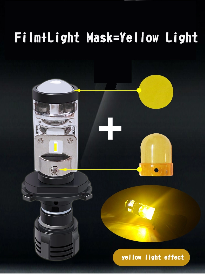 A8 LED Headlight Bulbs LED Lens H4 High Low Auto 12V 60W 9200lm Waterproof Mini Projector Super Bright 6000K