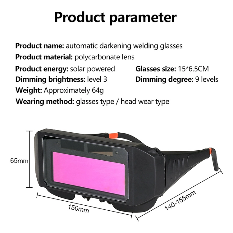 Rhk Hot Selling Cheap Solar Auto Dimming PC Lens Eye Protection Auto Darkening Industrial Safety Welder Welding Goggles Glasses
