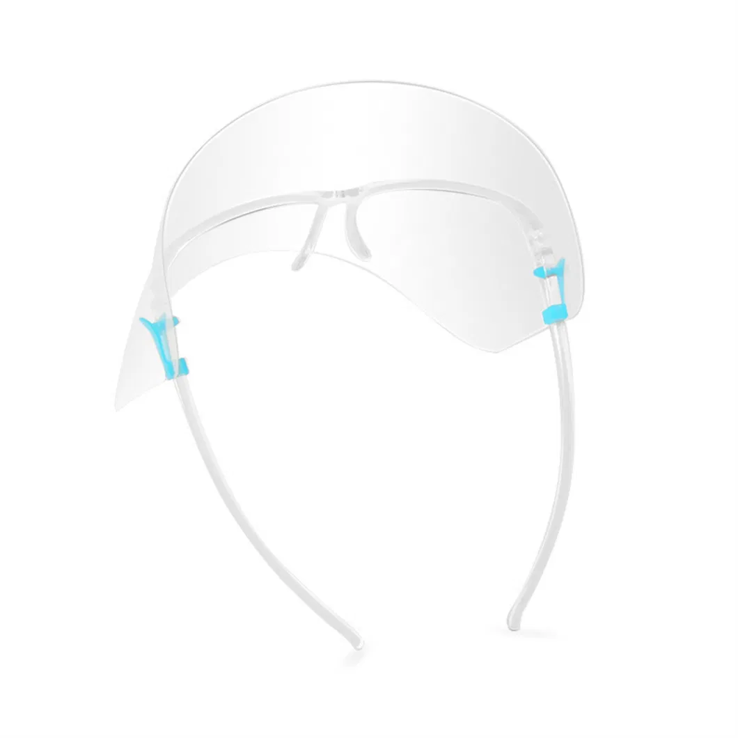 Full Clear Anti Fog Splash Eye Protective Faceshield Safety Glasses Face Shield Visor with Glasses Frames