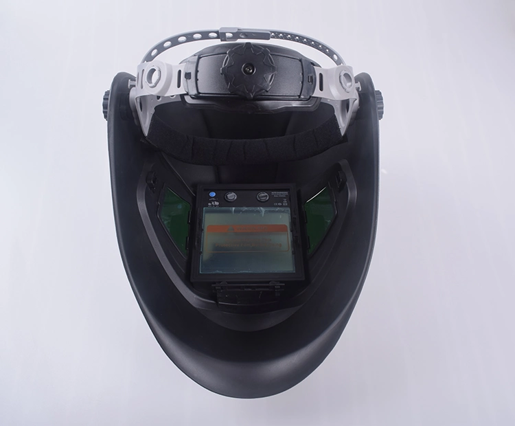 Rhk Custom Cheap Wide View Solar Energy Auto Darkening Hard Hat Safety Electric Black Welding Helmet Mask for MIG TIG