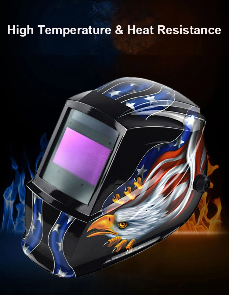 Rhk CE Certificate True Color Solar Heat-Resisting Large View Auto Dim Automatic Sticker Welding Helmet Decals