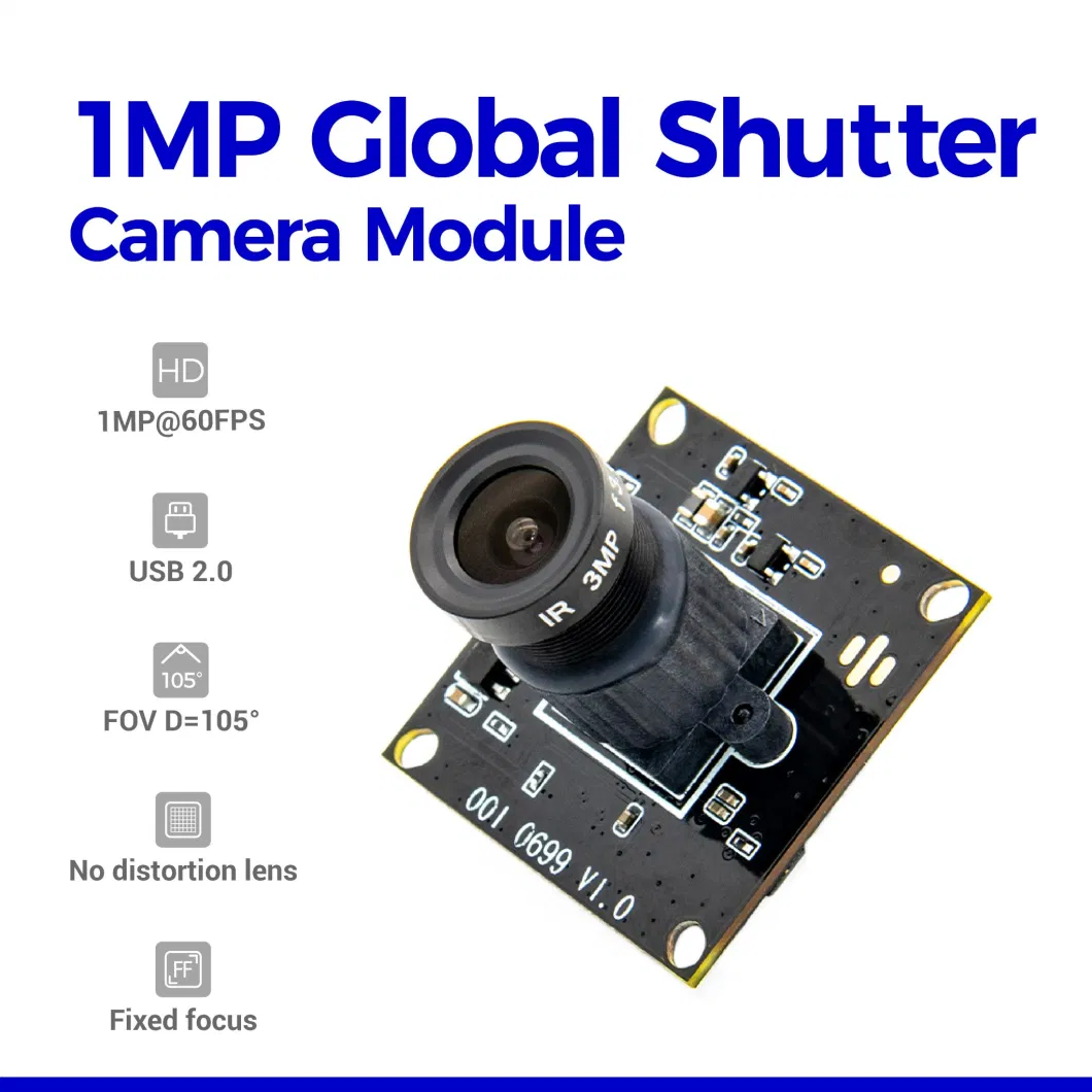 Factory Customized Ov9281 Global Shutter Camera Module Plug and Play High Speed Monochrome UVC No Distortion Lens 60fps