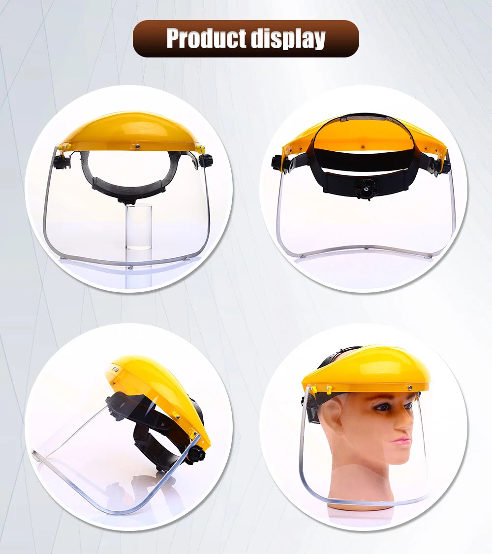 Industrial Factory Welding Protective Mask Face Shield High Quality Adjustable PC Plastic Safety Face Shield Anti-Fog Protective Full Face Shield
