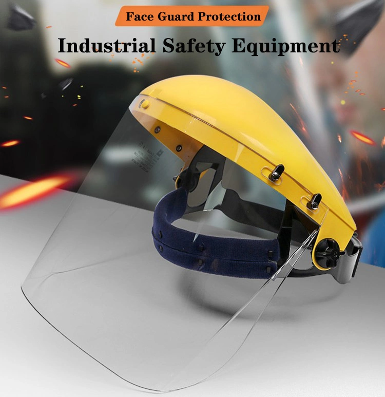 CSA Anti Splash Heat Resistant Clear Industrial Safety Transparent Face Shield Visor Helmet