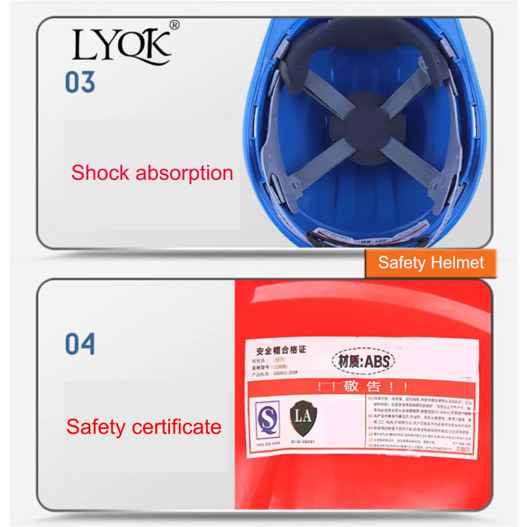 Sh-01 PE/ ABS Head Protection Custom Engineering Construction Industrial Safety Helmet