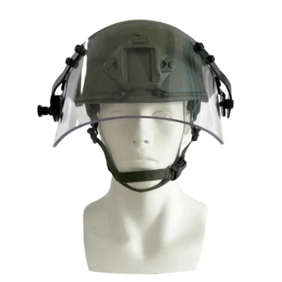 Maschera di protezione facciale per controllo rapido Visor Riot tattico con elmetto