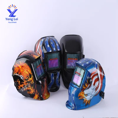 Fabbrica Commercio all&prime;ingrosso casco per saldatura automatica casco per saldatura solare autoscurante Casco per saldatura a oscuramento automatico alimentato a energia solare