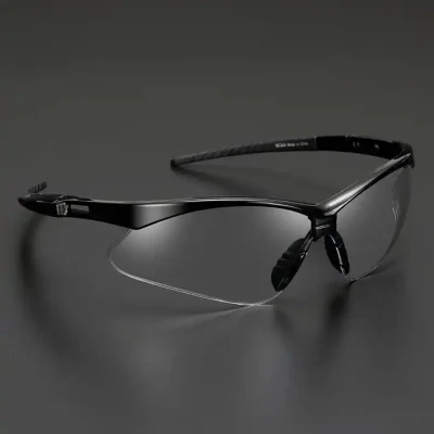 Telaio in nylon con gamba in PA antiscivolo in gomma morbida anti UV 400 Antifog CE occhiali di sicurezza protezione per lenti PC