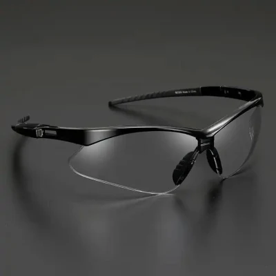Telaio in nylon con gamba in PA antiscivolo in gomma morbida anti UV 400 Antifog CE occhiali di sicurezza protezione per lenti PC