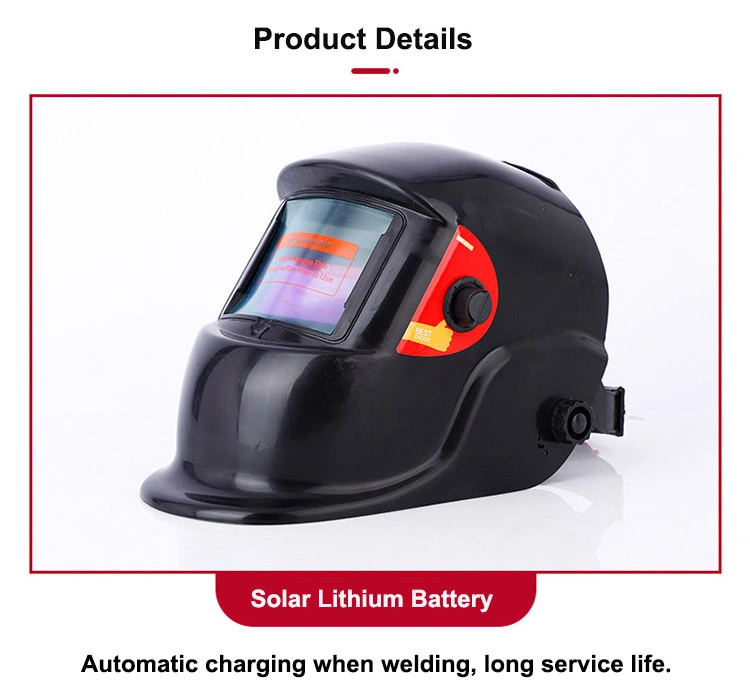 Black PP Material Auto-Darkening Solar Powered Cheap Welding Helmet