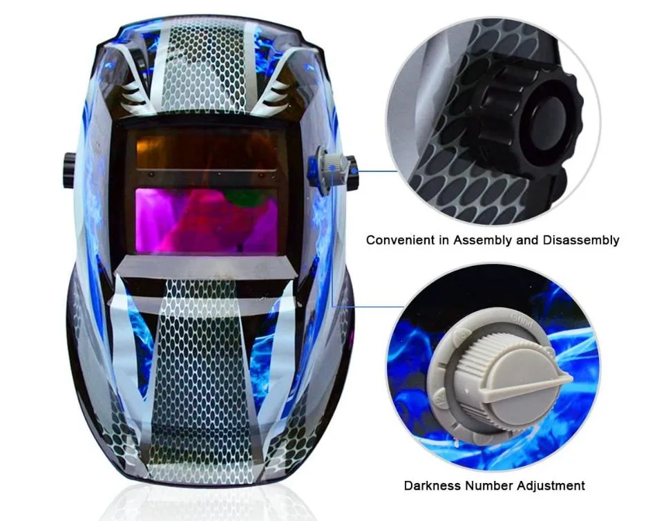 Auto Darkening Welding Helmet - True Color Large Viewing Screen 3.94&quot;X3.82&quot; Automatic Solar Welder Mask with Wide Shade 4/5-9/9-13 and 4 Arc Sensor Welding Mask