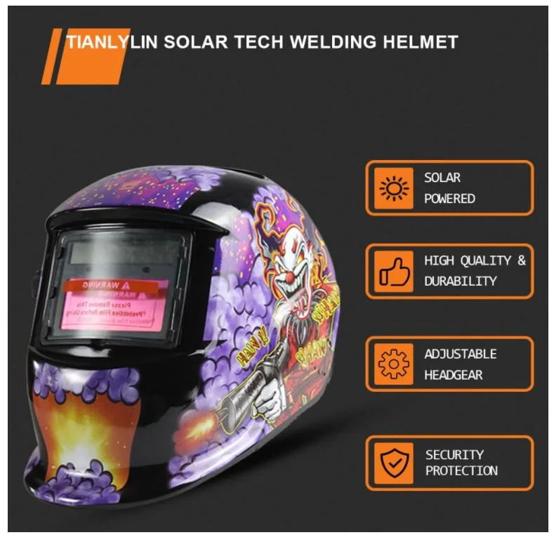 Auto Darkening Welding Mask, Solar Power Auto Darkening Welding Helmet, Adjustable Shade Range 4/9-13 for MIG TIG Arc Welder Mask (Joker)