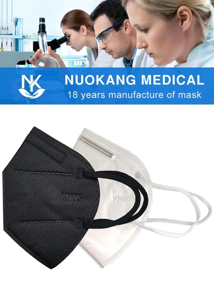 Disposable Adult Earloop FFP2 KN95 Face Masks Respirator with Earloops Manufacturer Folded KN95 Facemask