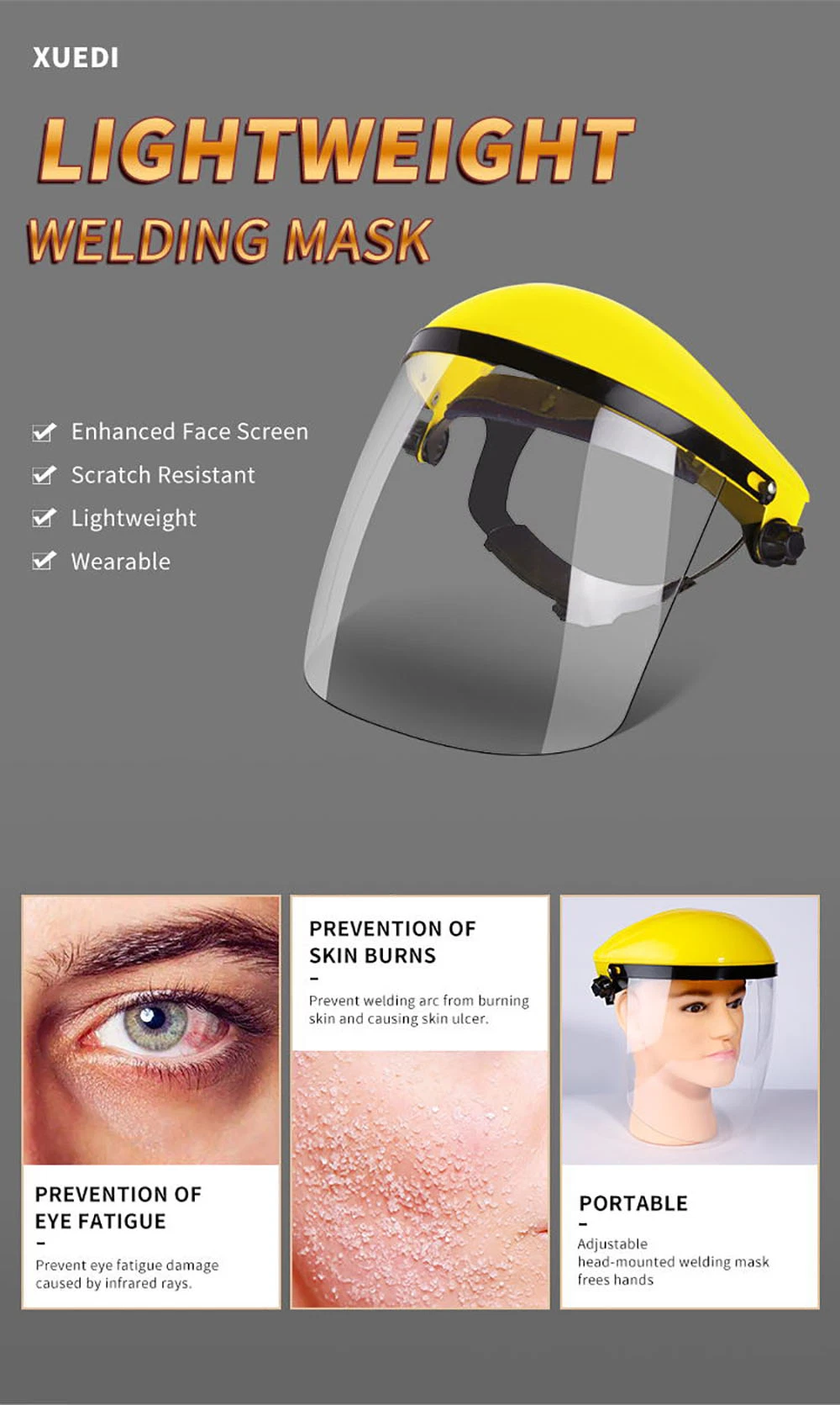 Manufacturer Cheap Safety Protective Dental Welding PC Clear Visor Face Shield