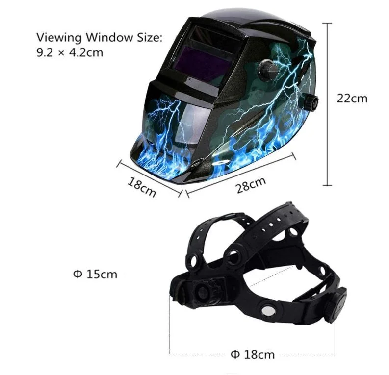 True Color Solar Powered Auto Darkening Welding Helmet, Wide Shade 4/9-13 with Grinding for TIG MIG Arc Weld Hood Welder Mask