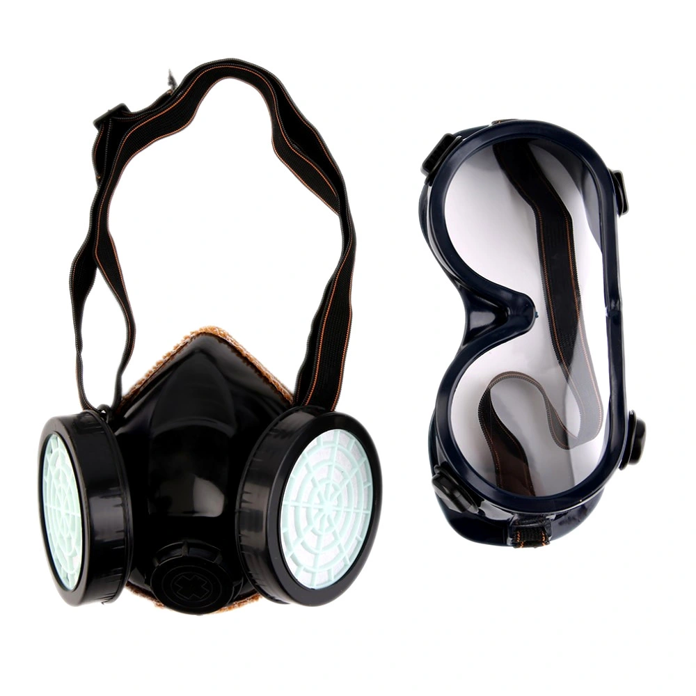 Double Activated Carbon Filter Safety Gas Mask Chemical Respirator