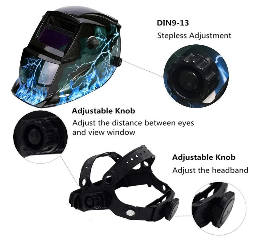 True Color Solar Powered Auto Darkening Welding Helmet, Wide Shade 4/9-13 with Grinding for TIG MIG Arc Weld Hood Welder Mask