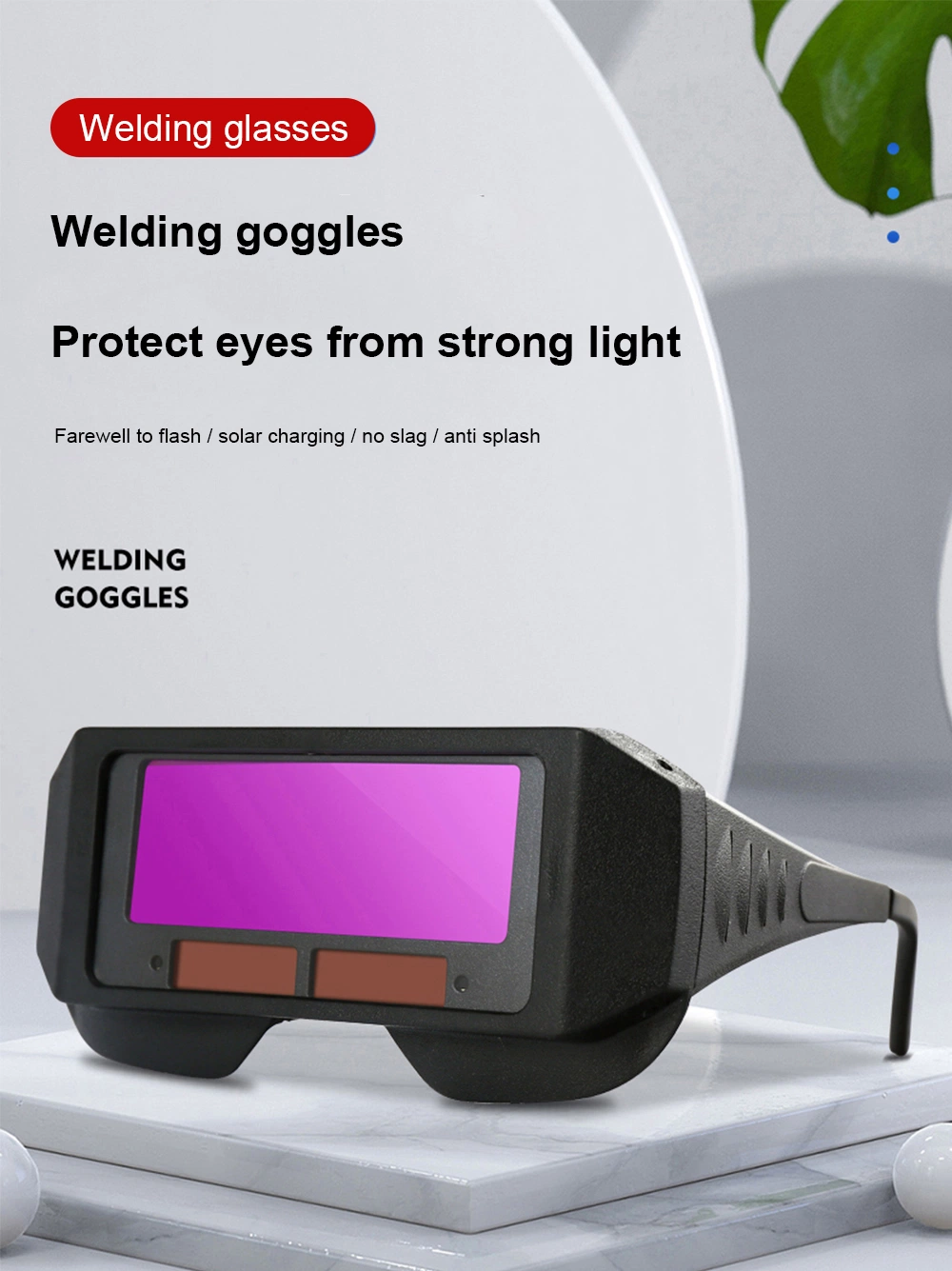 Solar Welding Goggles Intelligent Automatic Blackening Industrial Safety Welding Glasses